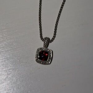 David Yurman 925 Sterling Silver Petite Albion Garnet